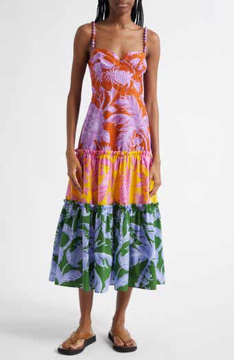 FARM Rio Tropical Swing Mix Cotton Midi Dress