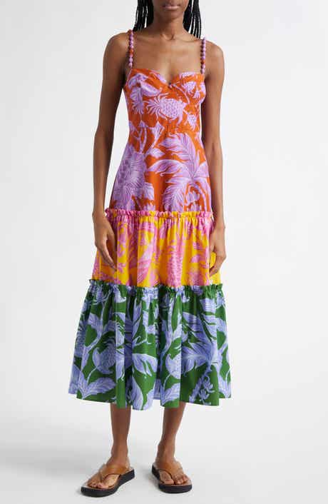 FARM Rio Tropical Swing Mix Cotton Midi Dress