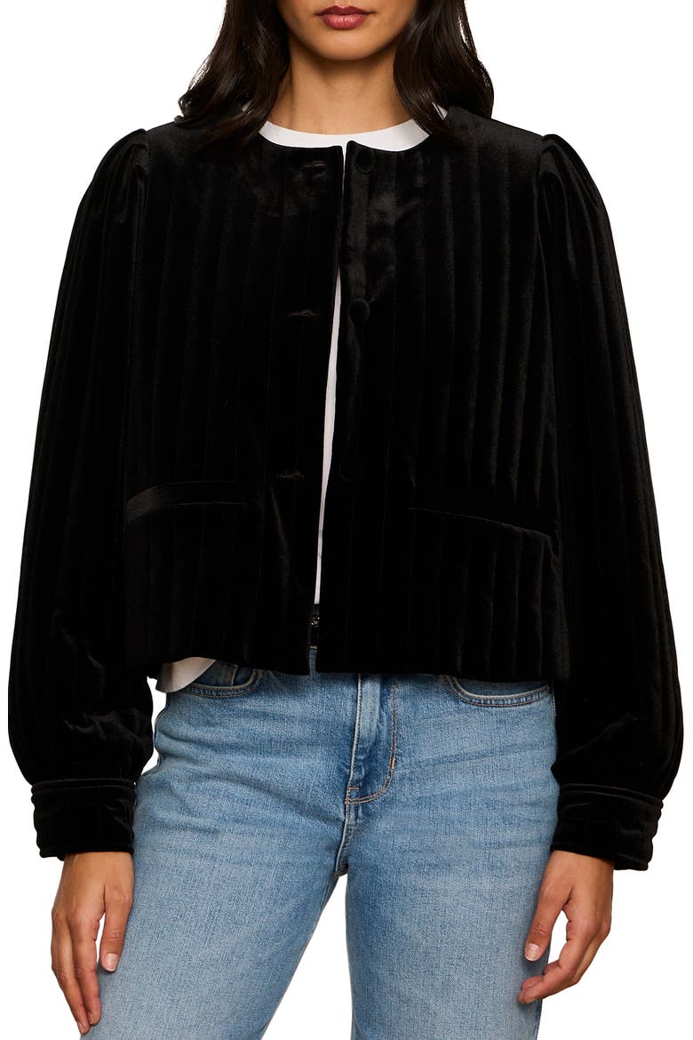 Pepper Velvet Jacket, Alternate, color, BLACK
