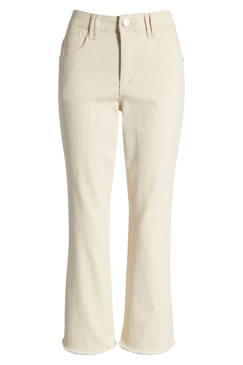 Tatum 'Ab'Solution Frayed High Waist Ankle Flare Jeans, Alternate, color, ECRU