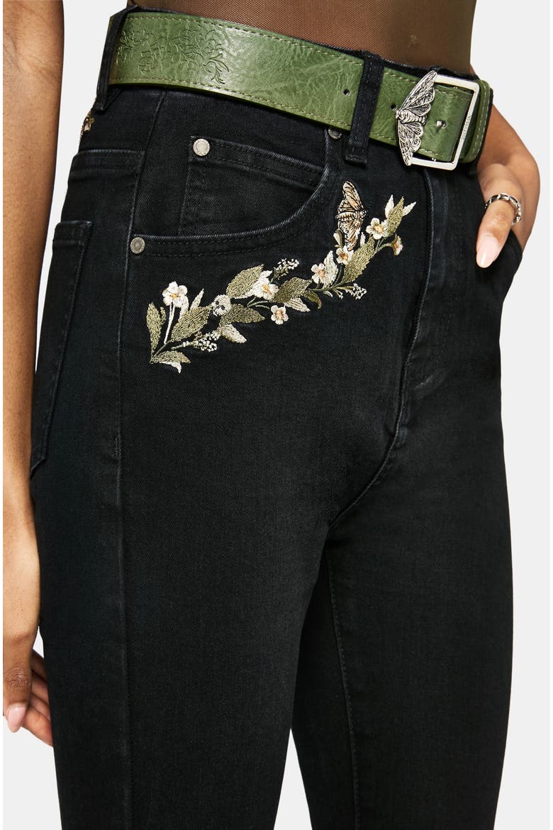 Abundance Embroidered Denim Skinny Jean, Alternate, color, Black