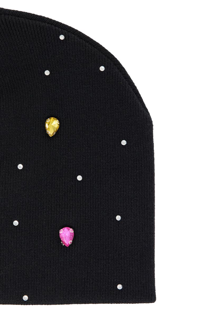 mnml Embellished Cotton Beanie, Alternate, color, Black