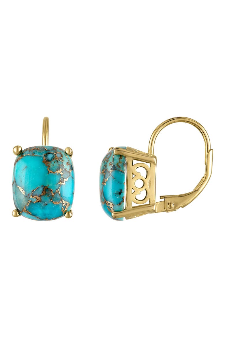 Composite Turquoise Drop Earrings, Main, color, YELLOW