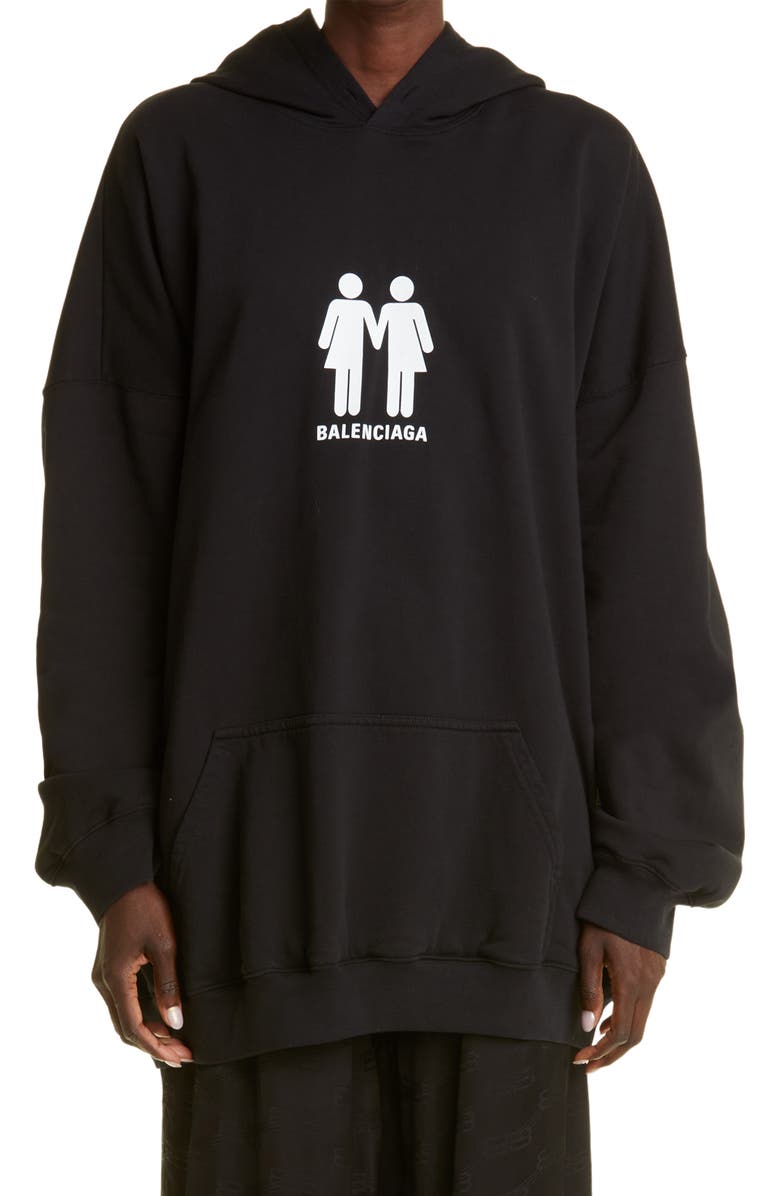 Balenciaga Pride 2022 Cotton Graphic Hoodie, Main, color, 