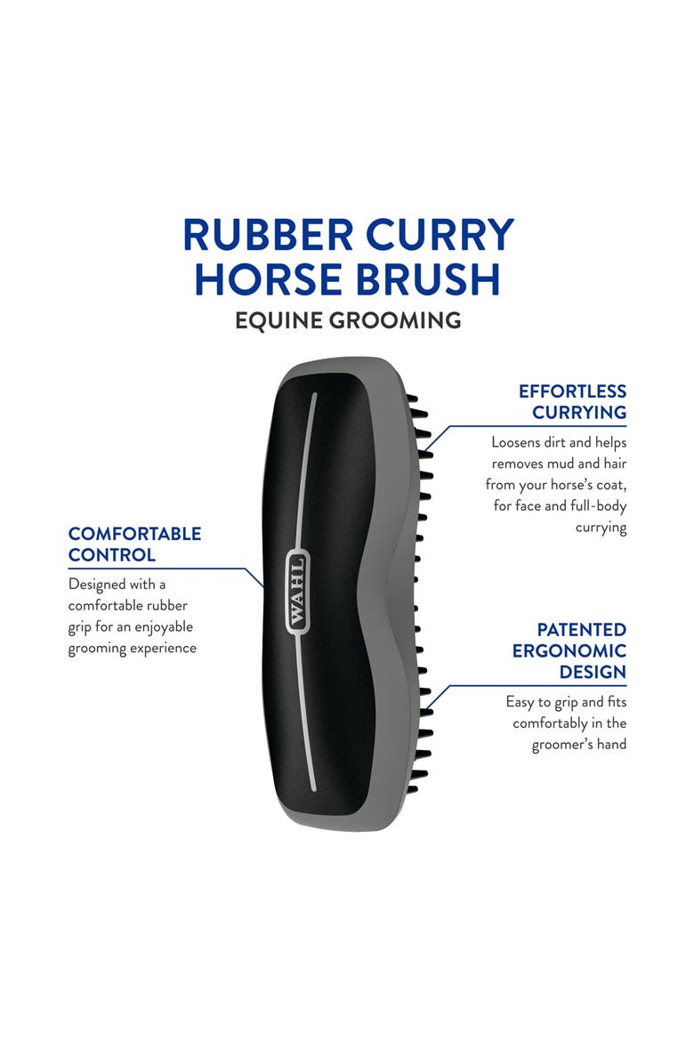 Rubber Curry Comb for Horse Grooming with Design to Remove Dirt, Mud, and Loose Hair, Alternate, color, Black