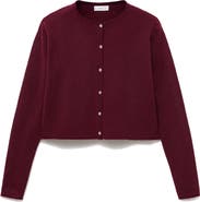 MANGO TEEN Crewneck Crop Cardigan