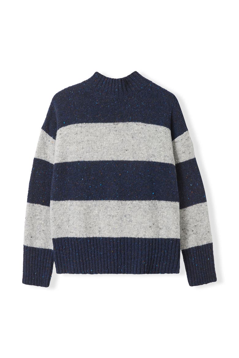 Donegal Colourblock Funnel Neck Sweater, Alternate, color, Navy / Oatmeal