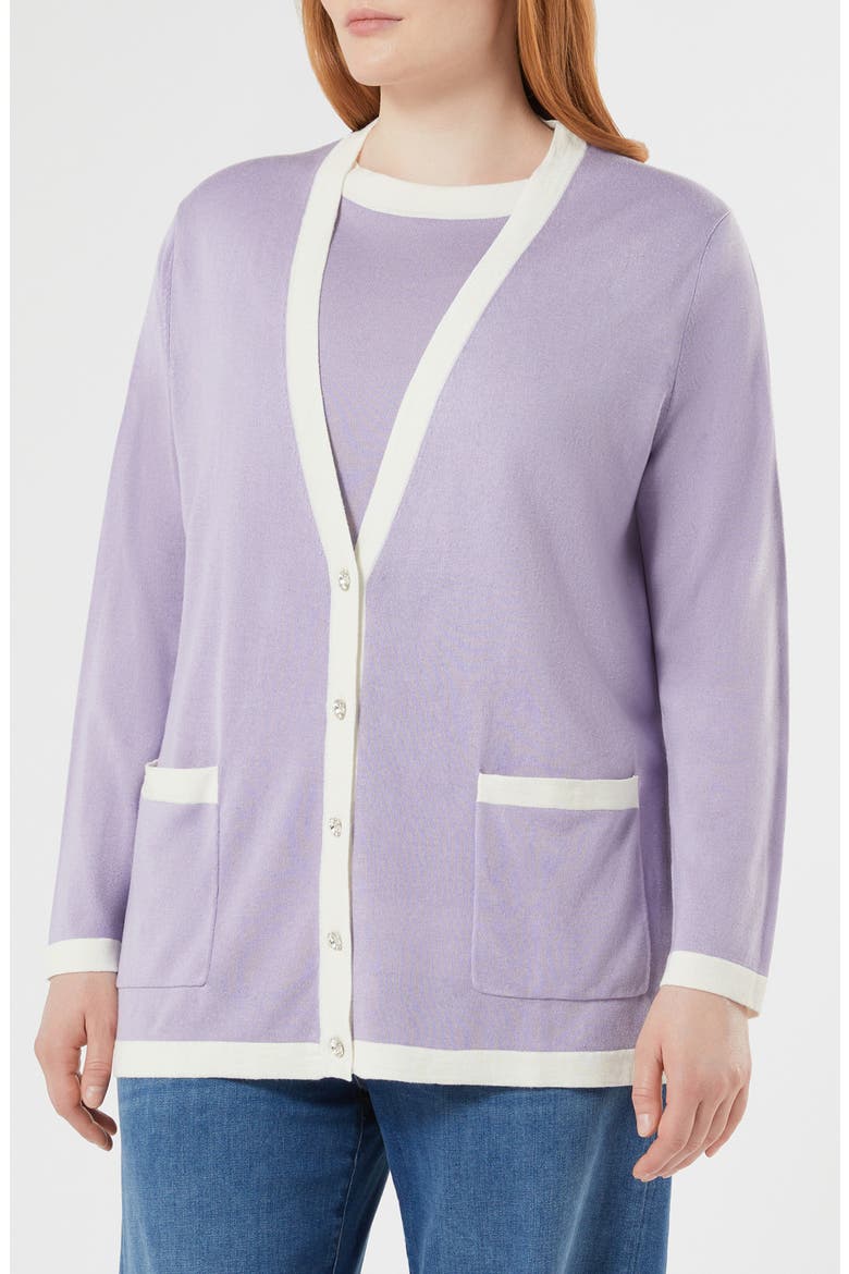 Mrs. Ottimo Silk & Cashmere Cardigan, Main, color, LILAC