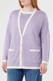 Marina Rinaldi Mrs. Ottimo Silk & Cashmere Cardigan