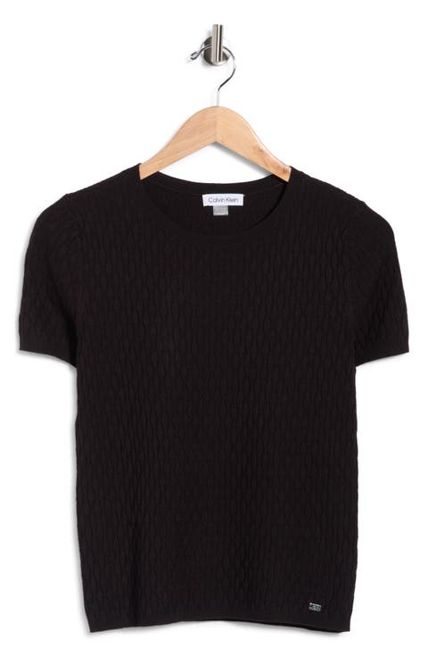 Textured Short Sleeve Sweater