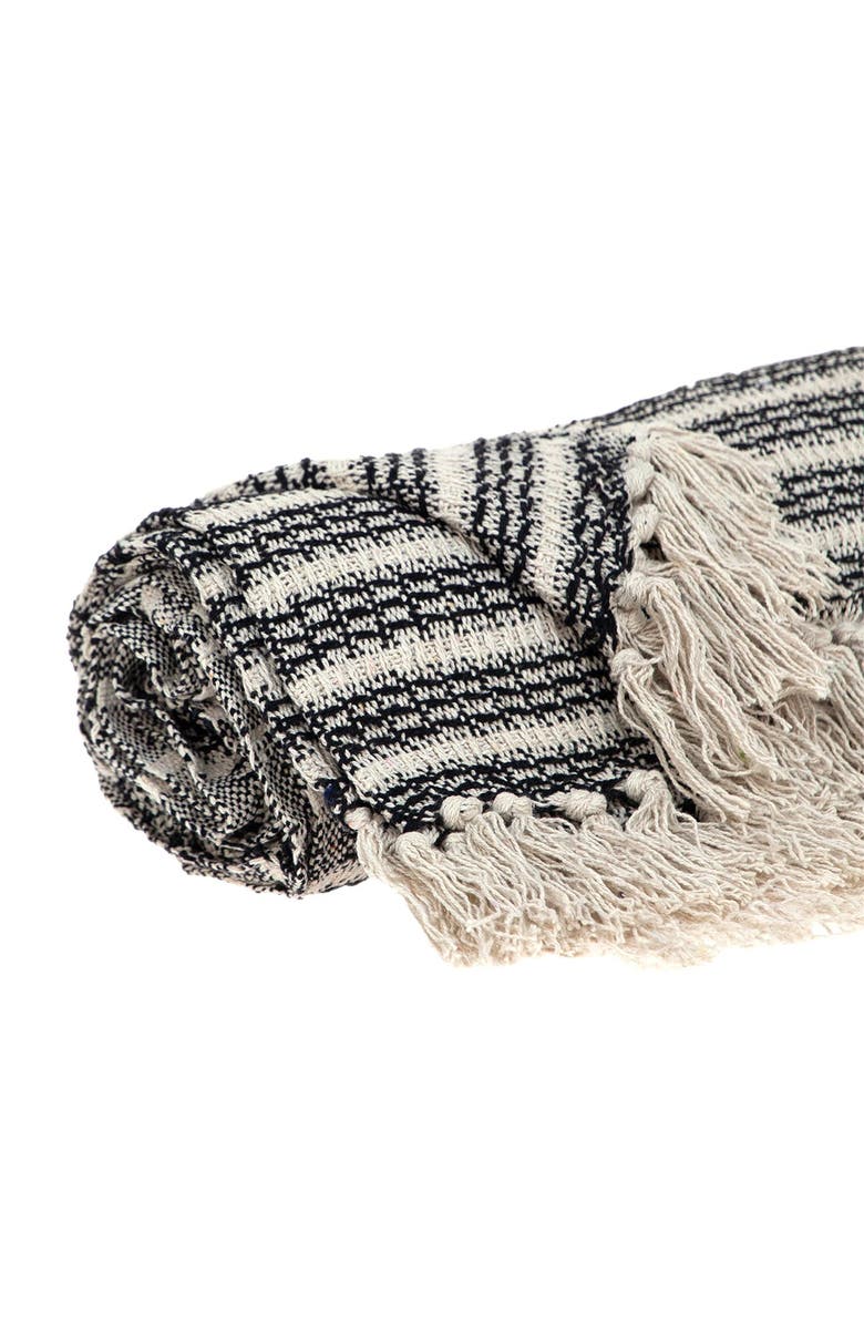 PARKLAND COLLECTION Ada Casual Beige 52" x 67" Woven Handloom Throw, Alternate, color, Beige