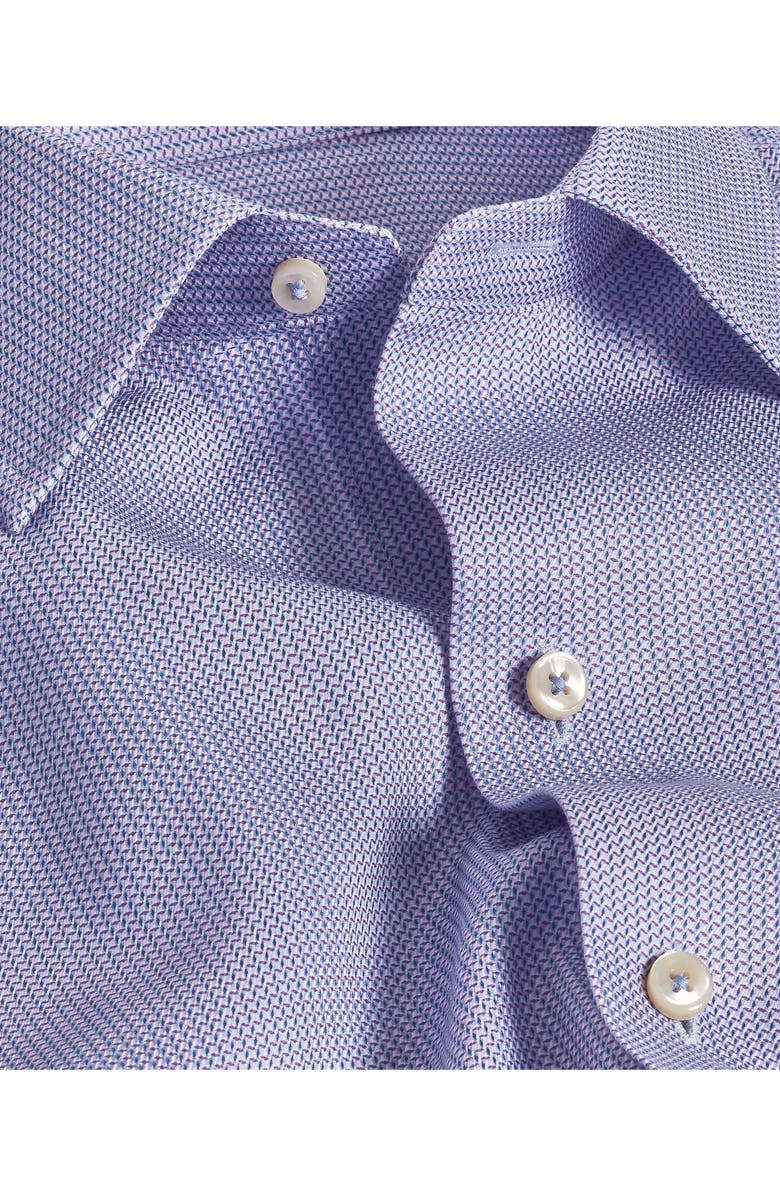 David Donahue Micro Texture Print Sport Shirt, Alternate, color, Blue/ Purple