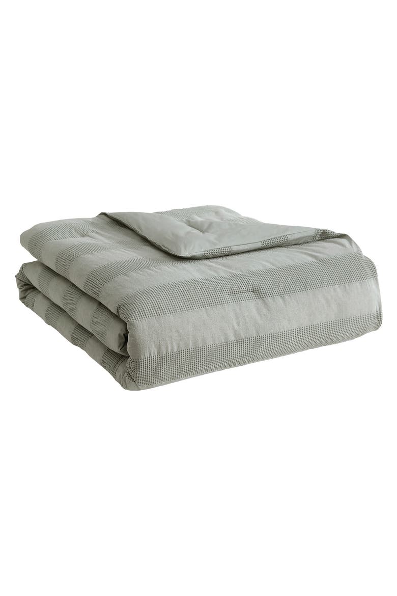 Harbor Stripe 3-Piece Comforter Set, Alternate, color, SAGE