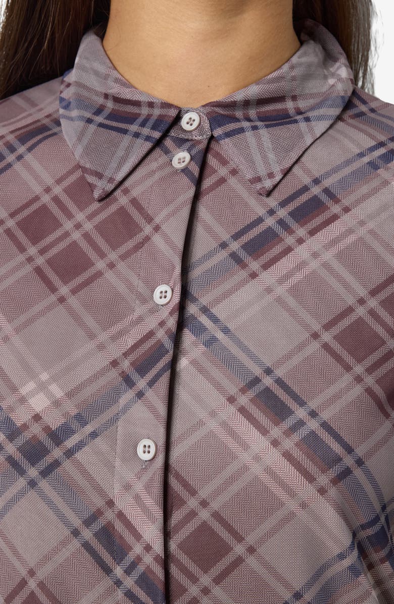 Noisy may Gracie Long Sleeve Mini Shirtdress, Alternate, color, Charcoal Gray Aop Ch