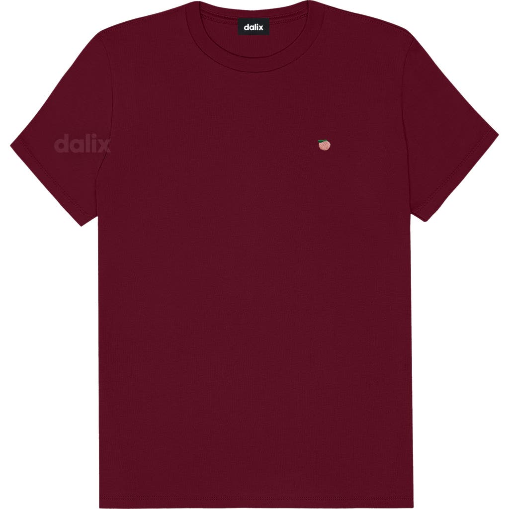 Dalix Womens Lil Peach Jersey Tee In Burgundy