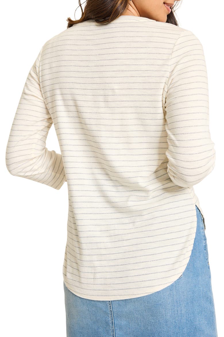Ashby Isle Stripe Cotton T-Shirt, Alternate, color, COCONUT