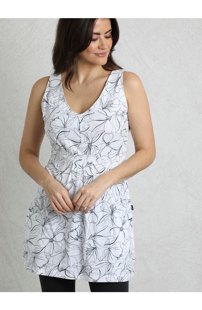 Weird Fish Indus Printed Jersey Tunic, Main, color, Light Cream