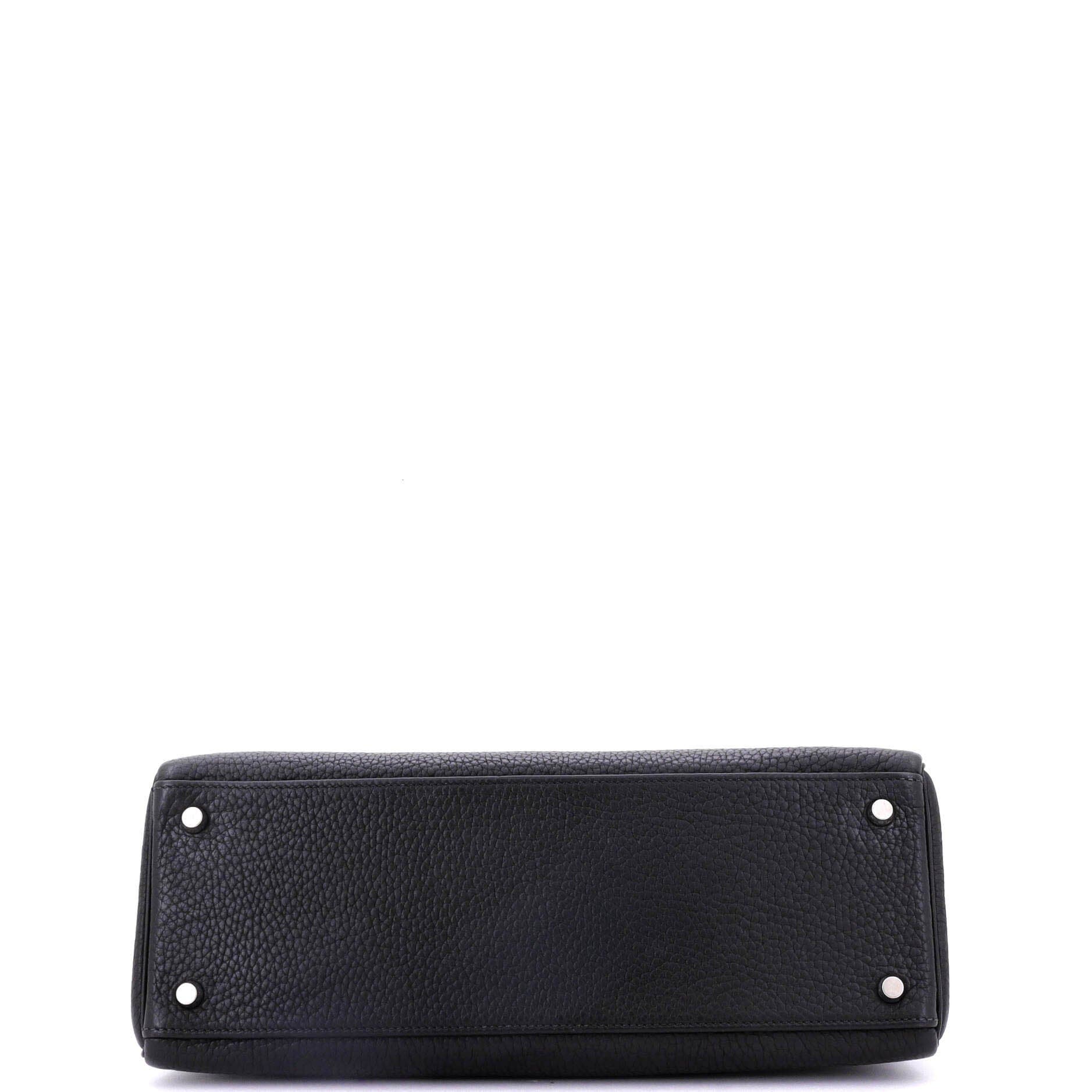 Pre-Owned Hermes Kelly Handbag Black Togo with Palladium Hardware 32, Alternate, color, 