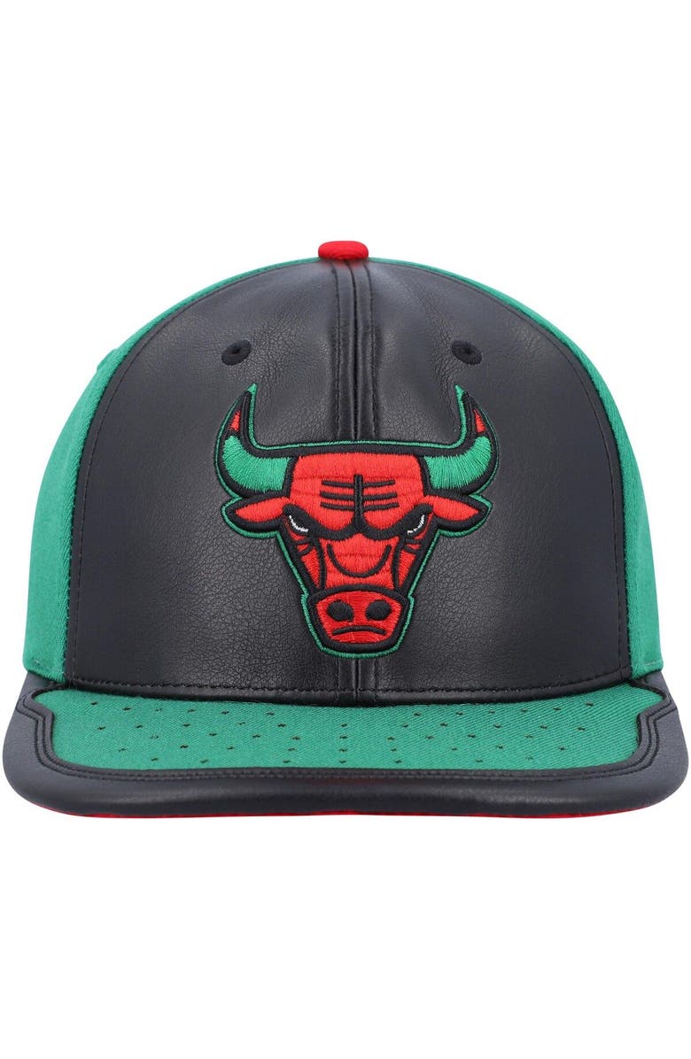 Mitchell & Ness Men's Mitchell & Ness Black/Green Chicago Bulls Day One Snapback Hat, Alternate, color, Black