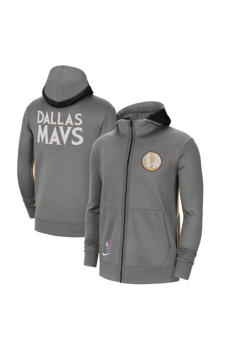 Nike Men's Nike Gray Dallas Mavericks 2020/21 City Edition Showtime Full-Zip Hoodie, Main, color, 