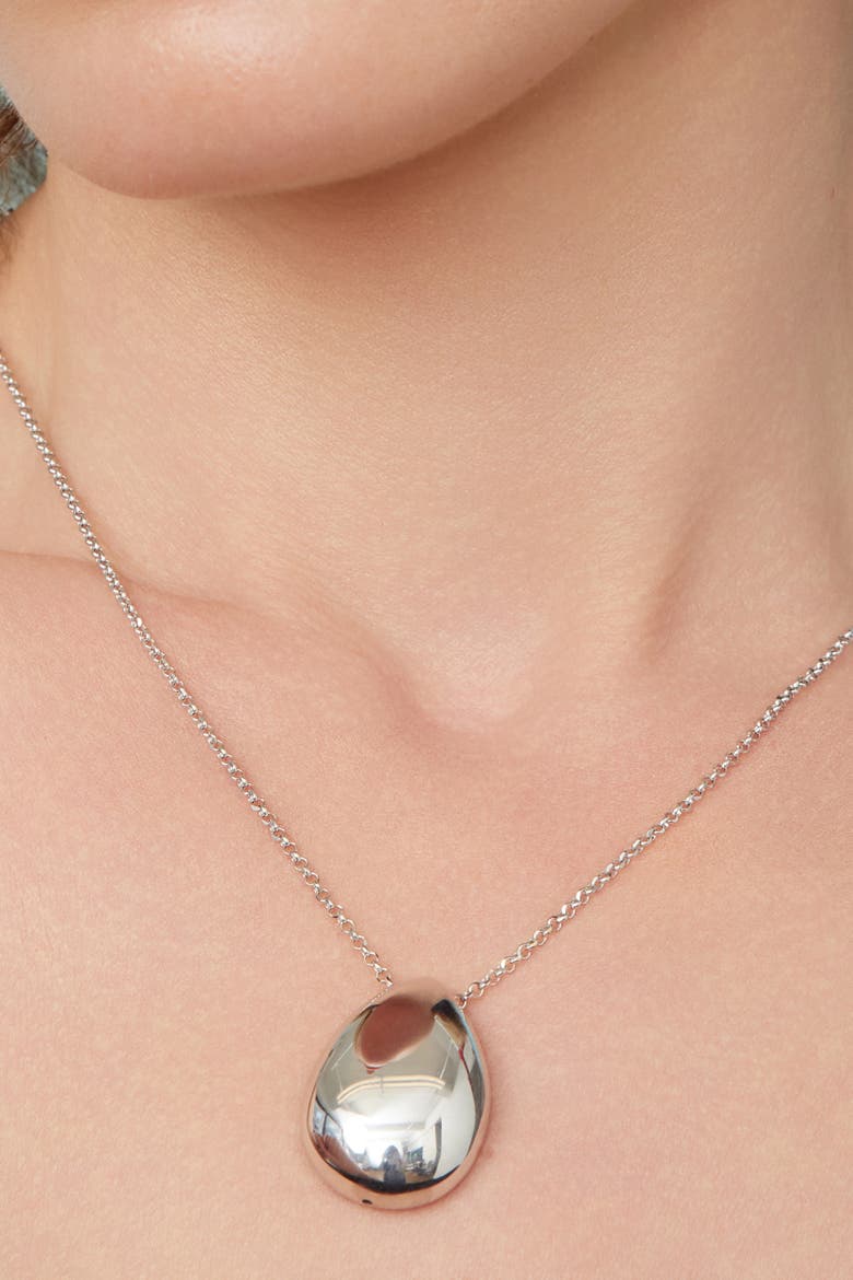 Sterling Silver Reflection Pendant Necklace, Alternate, color, Silver