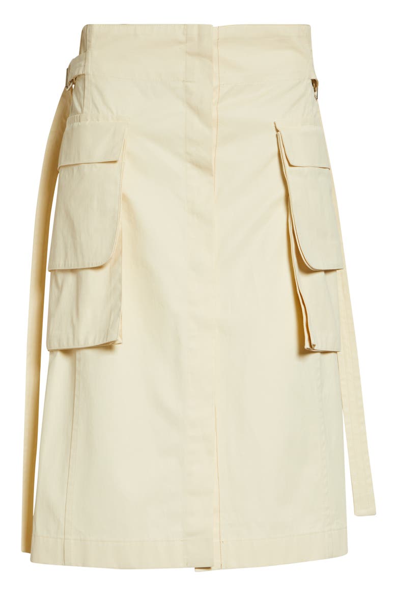 Glen Coated Cotton Cargo Skirt, Alternate, color, BUTTER