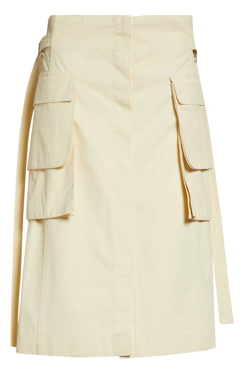 OSSOU Glen Coated Cotton Cargo Skirt, Alternate, color, Butter