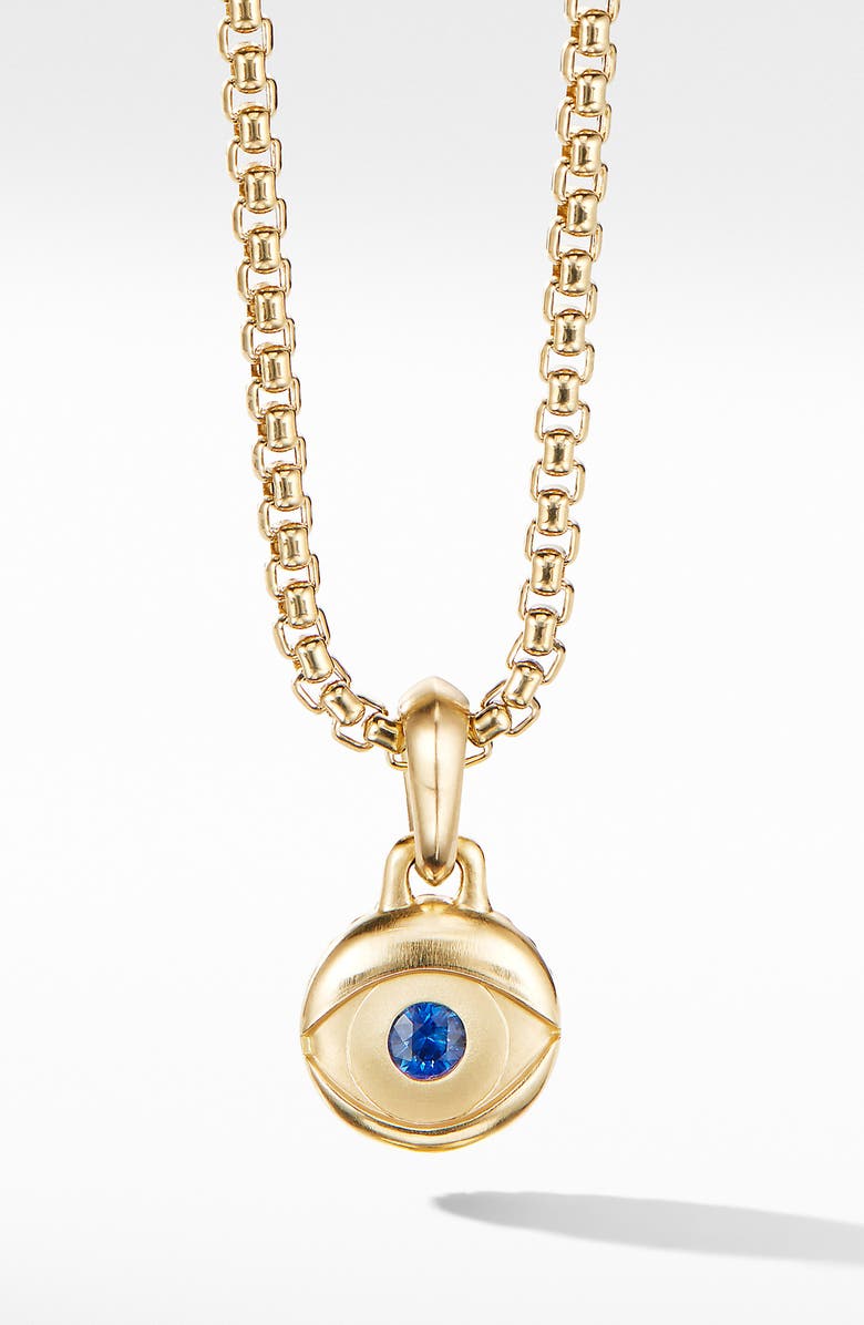 David Yurman Evil Eye Amulet in 18k Yellow Gold with Emerald, Main, color,
