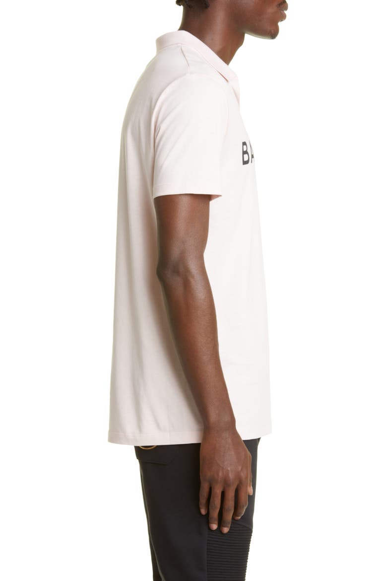Men's Cotton Logo Polo, Alternate, color, OFA ROSE POUDRE/ NOIR