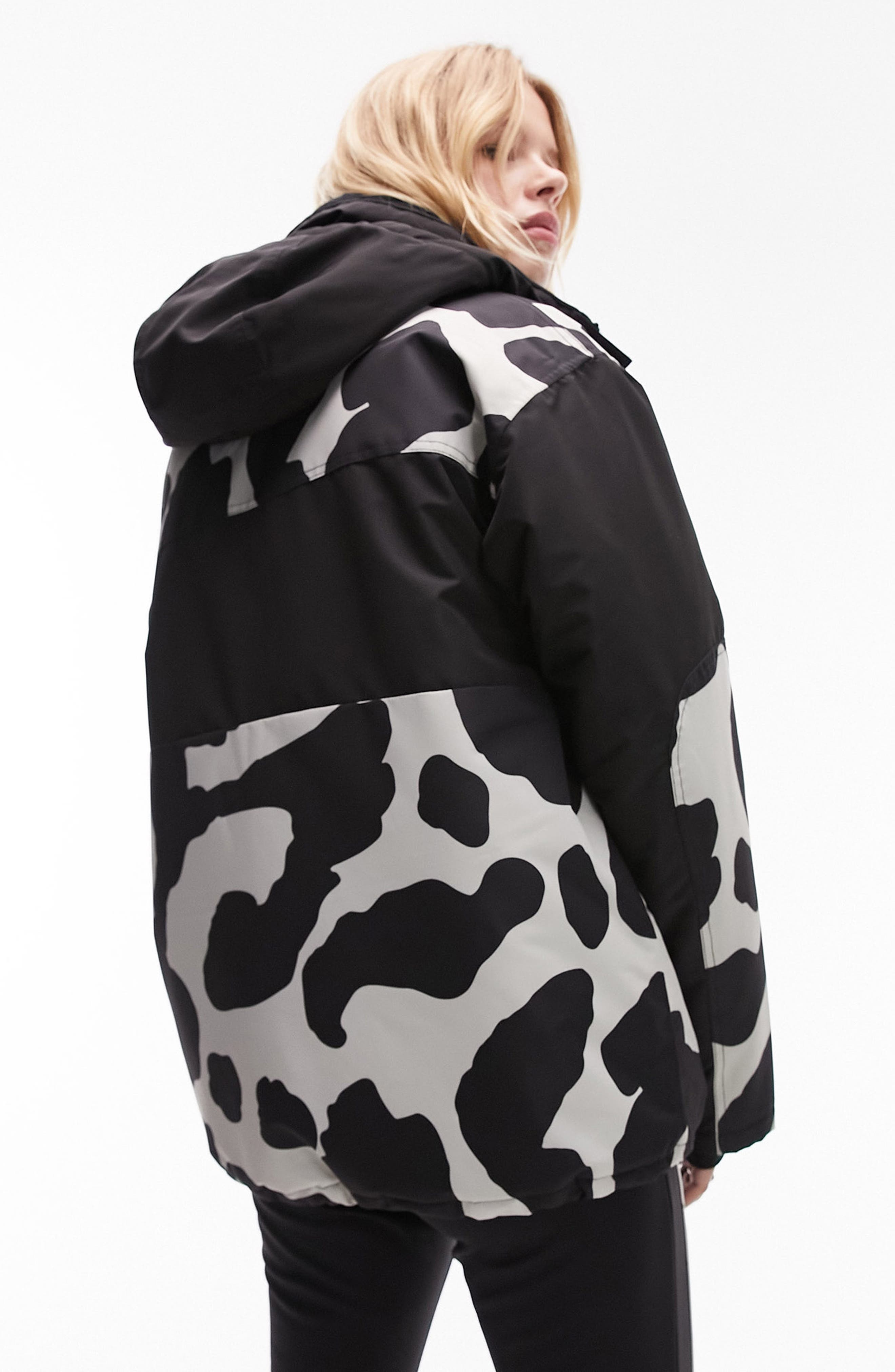 Topshop Sno Hooded Half Zip Anorak Ski Jacket (Women) | Nordstromrack