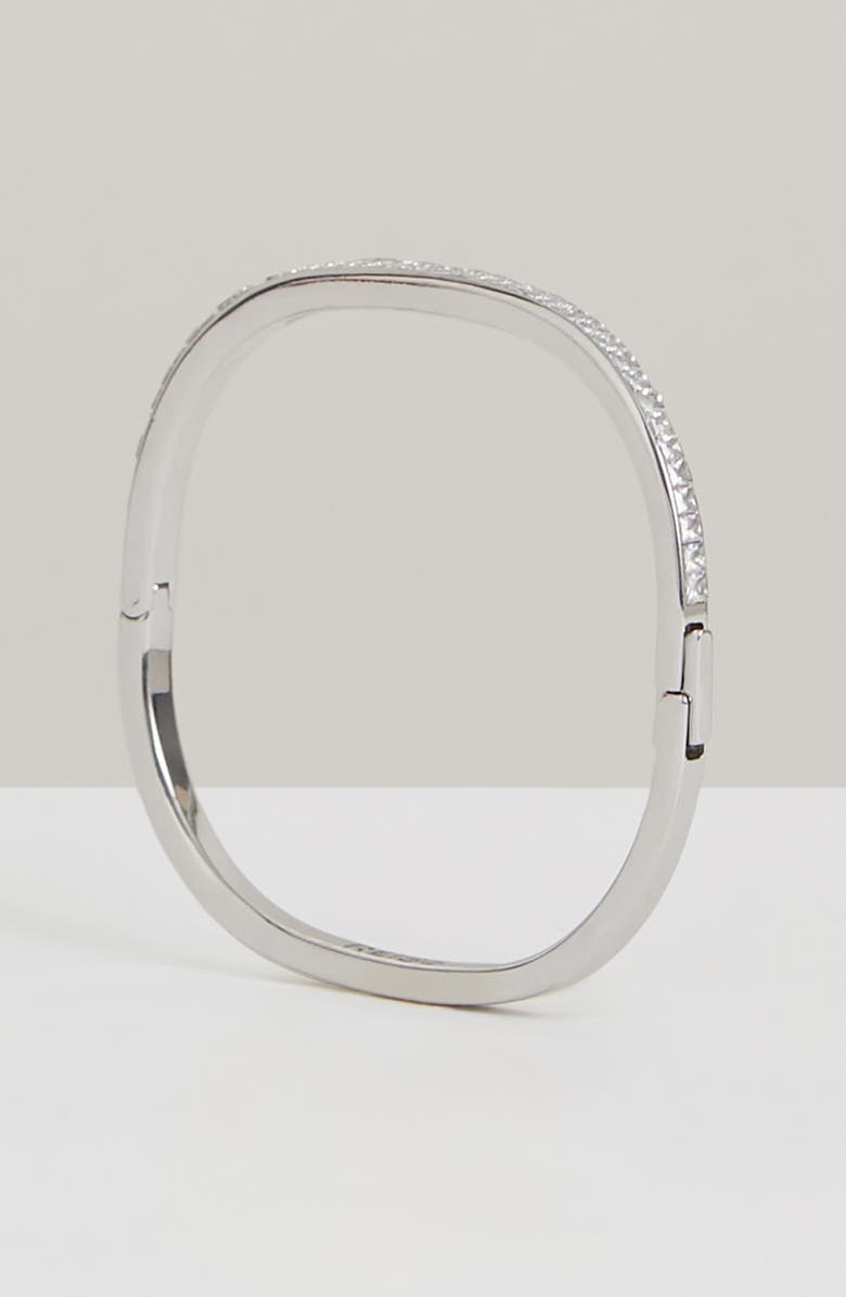 Reiss Myles Modern Cuff Bracelet, Alternate, color, Silver Tone/ Clear Crystal