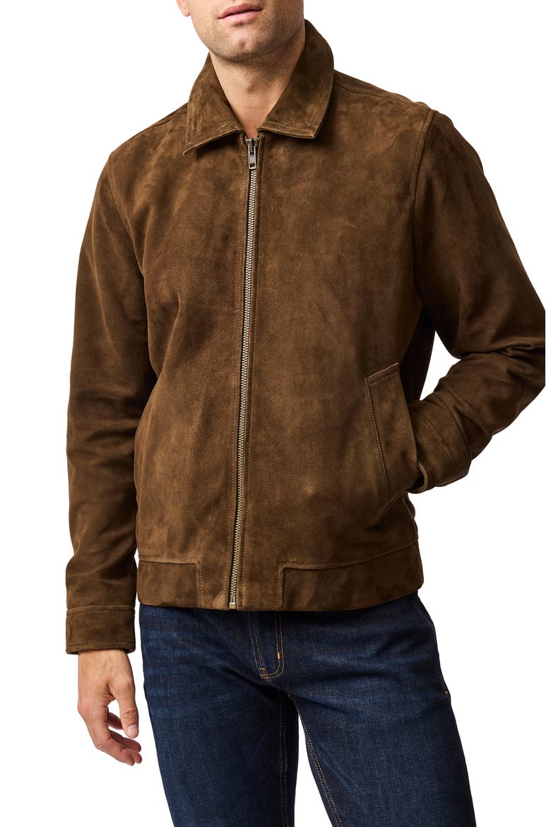 Miro Bay Suede Jacket, Main, color, WALNUT