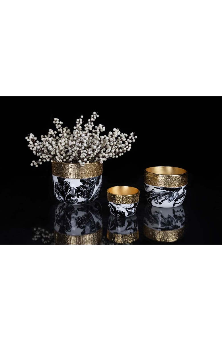 Lunares Bianco Nero Cache Pots, Alternate, color, White