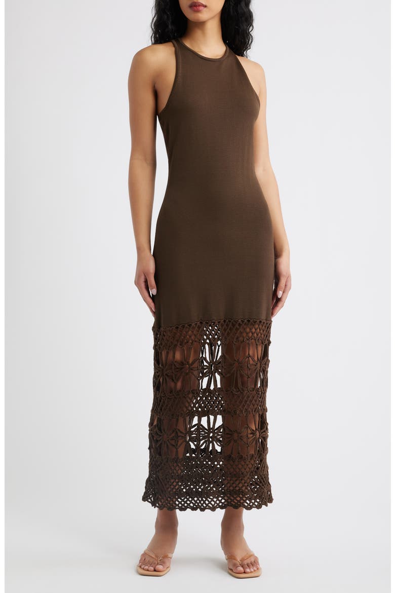 Nina Racerback Body-Con Dress, Main, color, BROWN