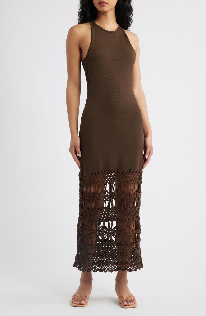 Torn by Ronny Kobo Nina Racerback Body-Con Dress, Main, color, Brown