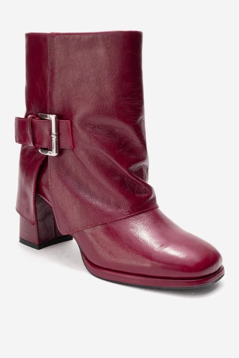 Lore Leather Block Heel Boot (Women)