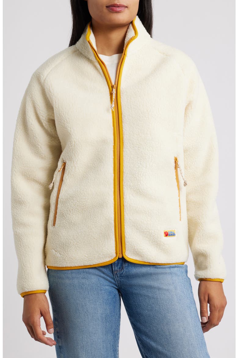 Vardag Pile Fleece Zip Jacket, Alternate, color, CHALK WHITE