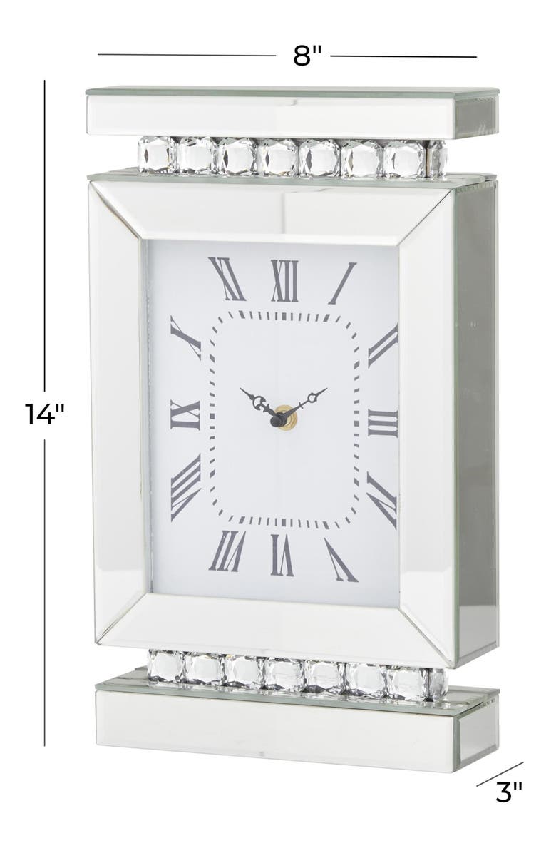 VIVIAN LUNE HOME Glam Silver Glass Clock, Alternate, color, Silver