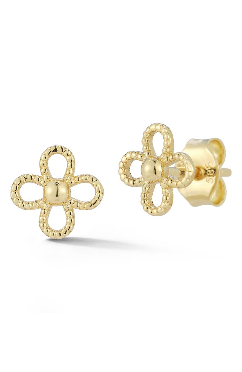 Ember Fine Jewelry 14K Gold Clover Stud Earrings, Main, color, Gold