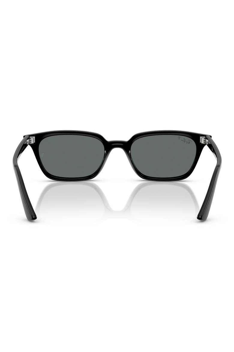 53mm Polarized Pillow Sunglasses, Alternate, color, BLACK