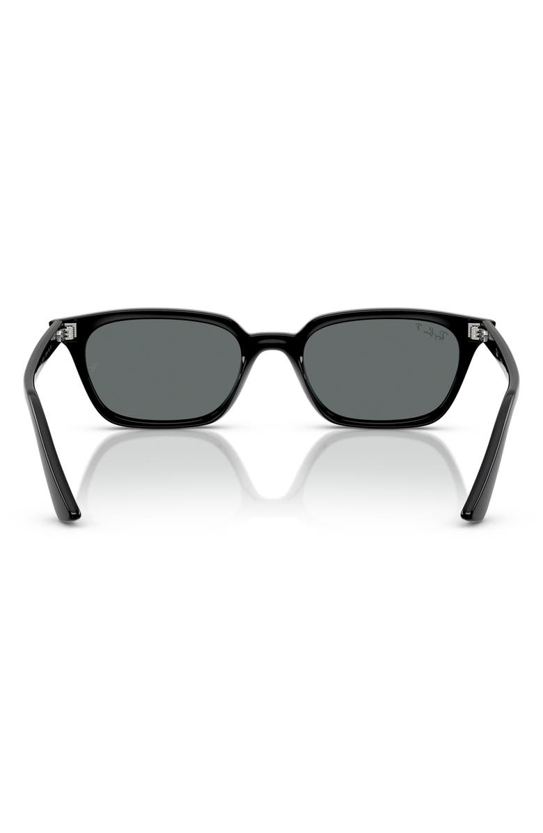 Ray-Ban 53mm Polarized Pillow Sunglasses, Alternate, color, Black