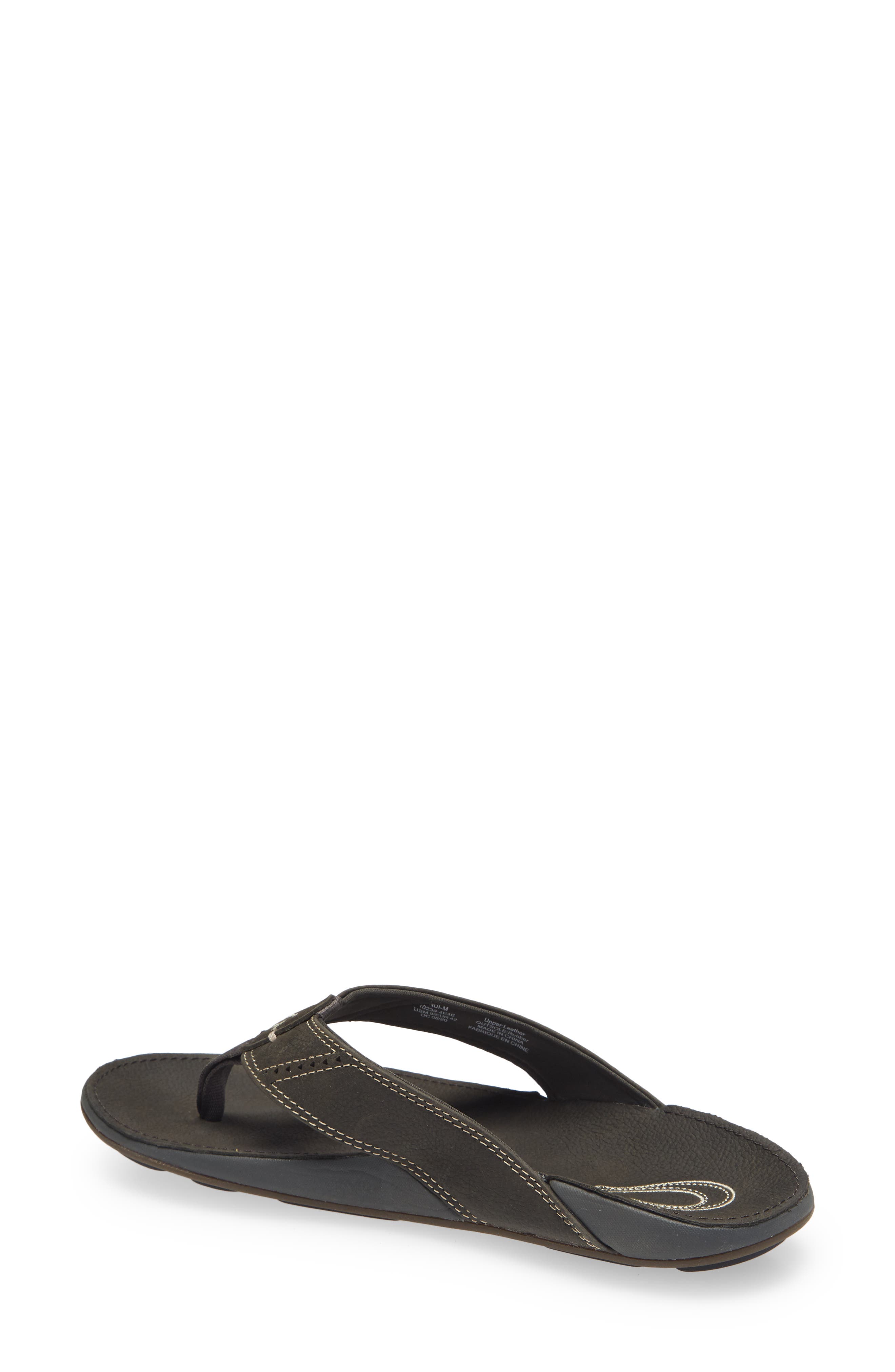 OluKai 'Nui' Leather Flip Flop, Alternate, color, 