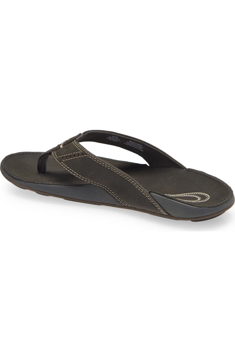 OluKai 'Nui' Leather Flip Flop, Alternate, color,