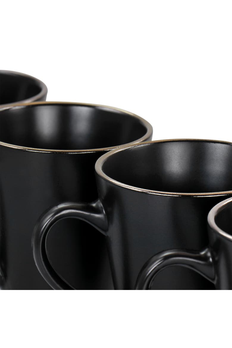 Paul 6 Piece Stoneware Mug Set, Alternate, color, Black