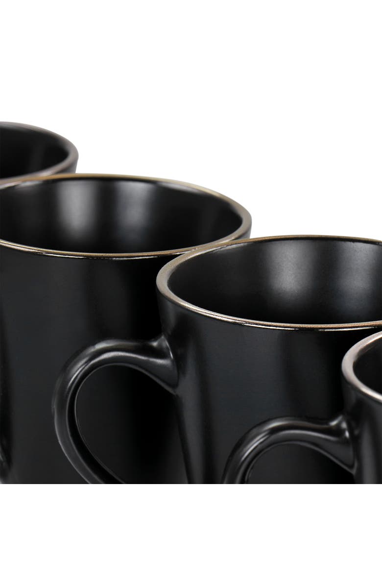 Elama Paul 6 Piece Stoneware Mug Set, Alternate, color, Black