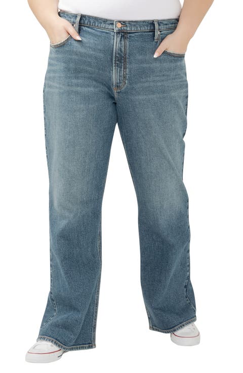 High Waist Wide Leg Jeans (Plus)