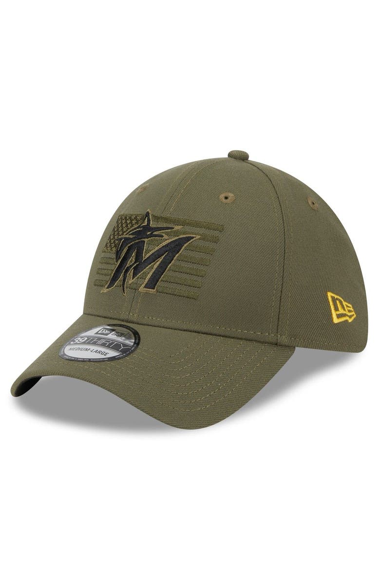New Era Men's New Era  Green Miami Marlins 2023 Armed Forces Day 39THIRTY Flex Hat, Alternate, color, 
