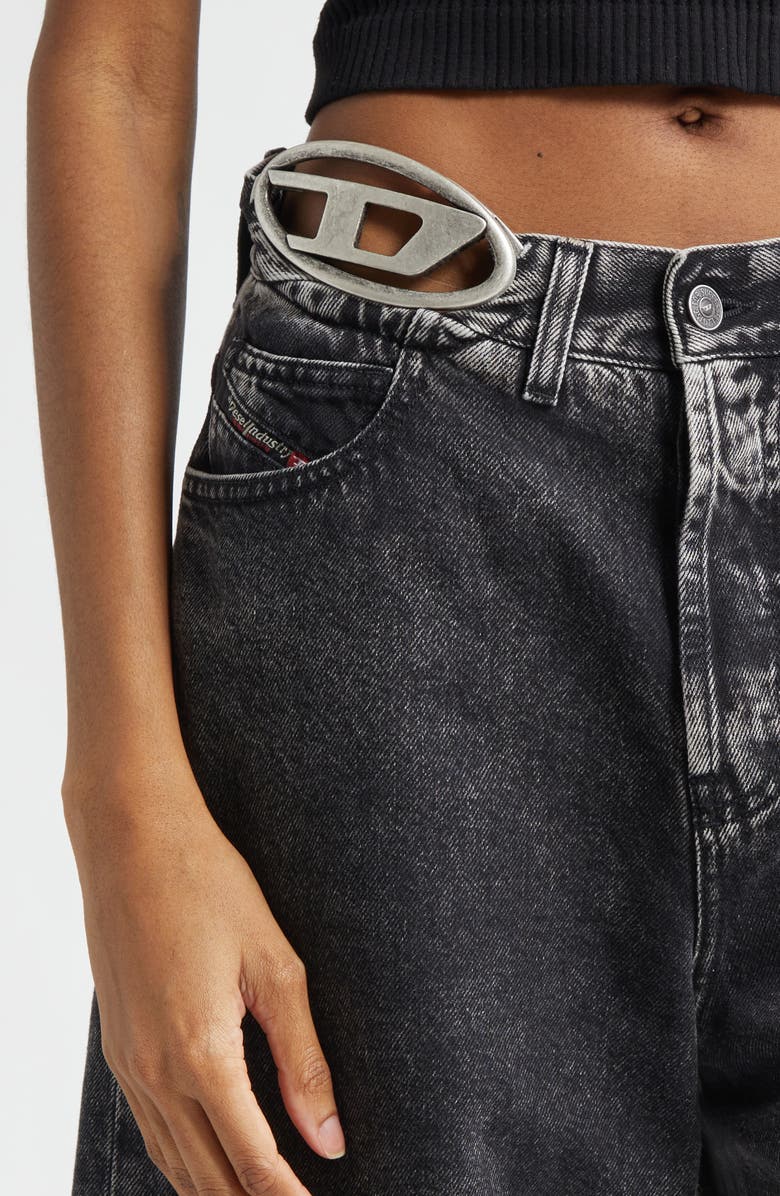 DIESEL<sup>®</sup> De-Sire Oval D Cutout Denim Bermuda Shorts, Alternate, color, Black/ Deni