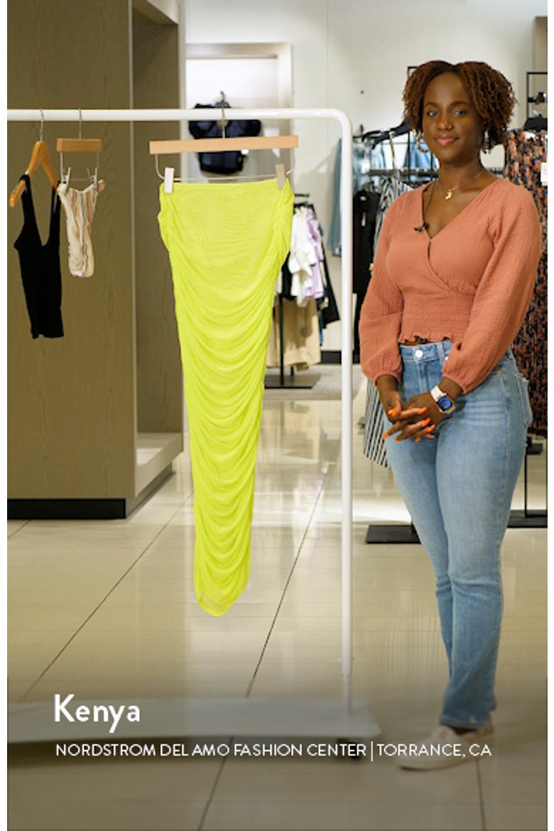 Ruched Mesh Cover-Up Maxi Skirt video
