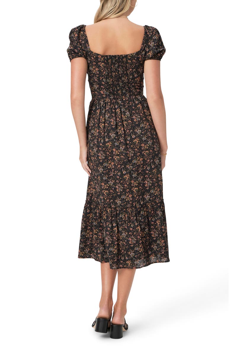 Otienne Floral Off the Shoulder Dress, Alternate, color, BLK MLTI